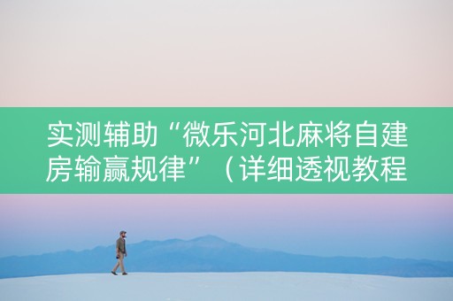 实测辅助“微乐河北麻将自建房输赢规律”（详细透视教程）-哔哩哔哩