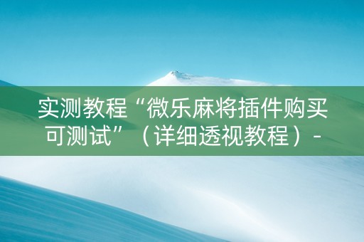 实测教程“微乐麻将插件购买可测试”（详细透视教程）-哔哩哔哩