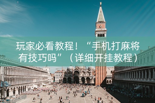 玩家必看教程！“手机打麻将有技巧吗”（详细开挂教程）-哔哩哔哩