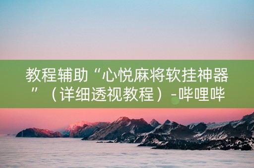 教程辅助“心悦麻将软挂神器”（详细透视教程）-哔哩哔哩