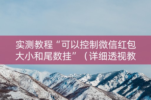 实测教程“可以控制微信红包大小和尾数挂”（详细透视教程）-哔哩哔哩