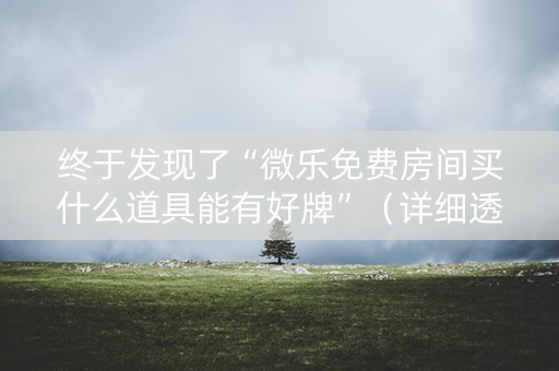 终于发现了“微乐免费房间买什么道具能有好牌”（详细透视教程）-哔哩哔哩