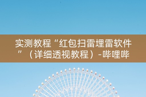 实测教程“红包扫雷埋雷软件”（详细透视教程）-哔哩哔哩