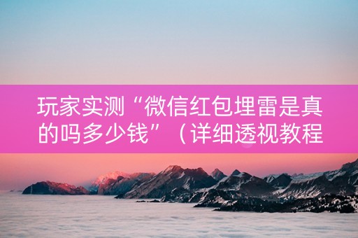 玩家实测“微信红包埋雷是真的吗多少钱”（详细透视教程）-哔哩哔哩