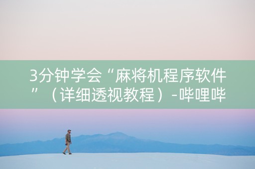 3分钟学会“麻将机程序软件”（详细透视教程）-哔哩哔哩