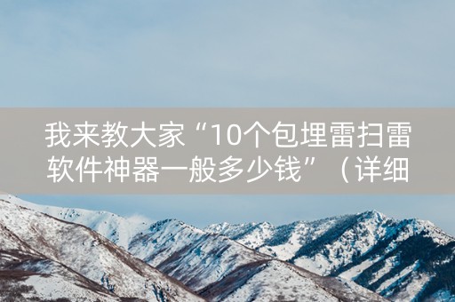 我来教大家“10个包埋雷扫雷软件神器一般多少钱”（详细透视教程）-哔哩哔哩