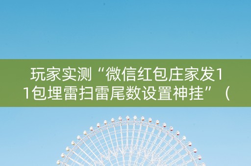 玩家实测“微信红包庄家发11包埋雷扫雷尾数设置神挂”（详细透视教程）-哔哩哔哩