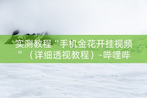 实测教程“手机金花开挂视频”（详细透视教程）-哔哩哔哩