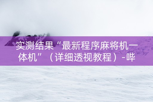 实测结果“最新程序麻将机一体机”（详细透视教程）-哔哩哔哩