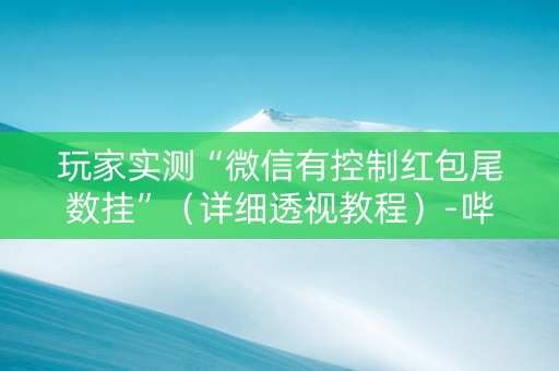玩家实测“微信有控制红包尾数挂”（详细透视教程）-哔哩哔哩