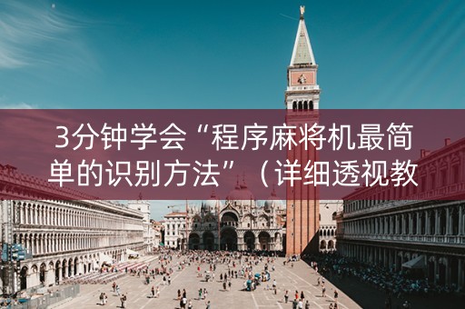 3分钟学会“程序麻将机最简单的识别方法”（详细透视教程）-哔哩哔哩