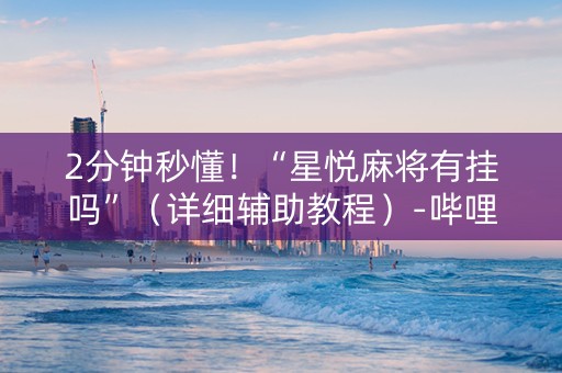 2分钟秒懂！“星悦麻将有挂吗”（详细辅助教程）-哔哩哔哩