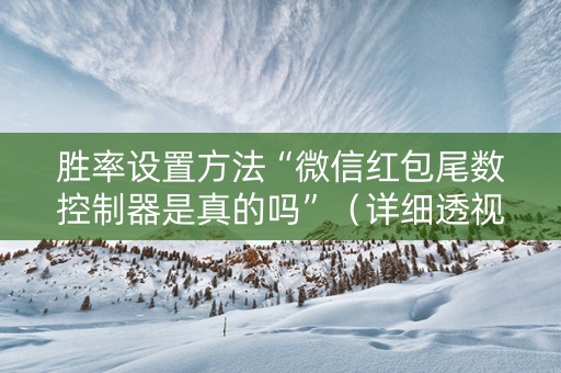 胜率设置方法“微信红包尾数控制器是真的吗”（详细透视教程）-哔哩哔哩
