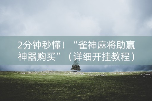 2分钟秒懂！“雀神麻将助赢神器购买”（详细开挂教程）-哔哩哔哩