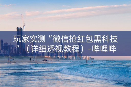 玩家实测“微信抢红包黑科技”（详细透视教程）-哔哩哔哩