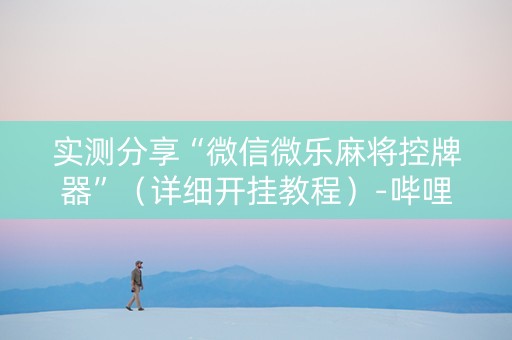 实测分享“微信微乐麻将控牌器”（详细开挂教程）-哔哩哔哩