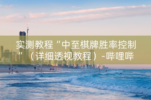 实测教程“中至棋牌胜率控制”（详细透视教程）-哔哩哔哩