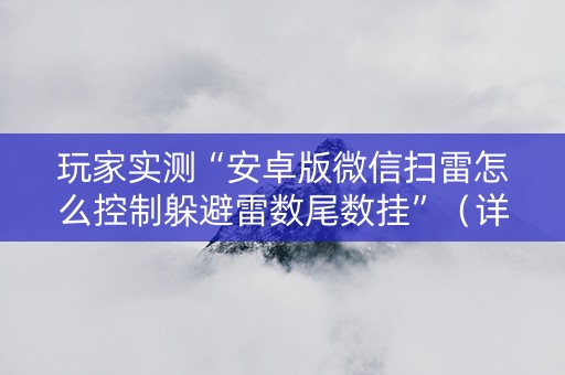 玩家实测“安卓版微信扫雷怎么控制躲避雷数尾数挂”（详细透视教程）-哔哩哔哩