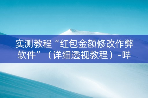实测教程“红包金额修改作弊软件”（详细透视教程）-哔哩哔哩