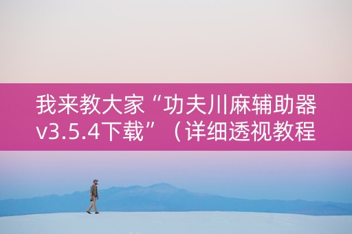 我来教大家“功夫川麻辅助器v3.5.4下载”（详细透视教程）-哔哩哔哩
