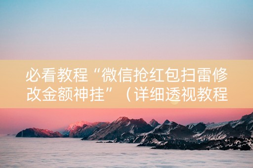 必看教程“微信抢红包扫雷修改金额神挂”（详细透视教程）-哔哩哔哩