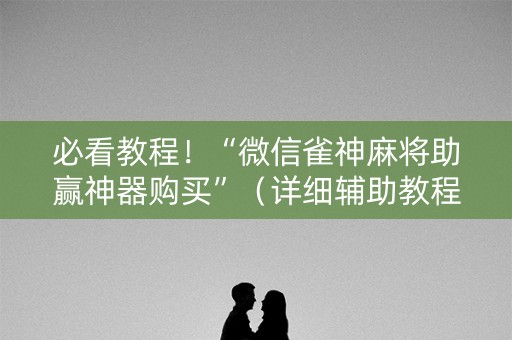 必看教程！“微信雀神麻将助赢神器购买”（详细辅助教程）-哔哩哔哩