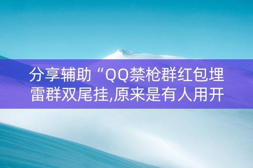 分享辅助“QQ禁枪群红包埋雷群双尾挂,原来是有人用开挂”（详细透视教程）-哔哩哔哩