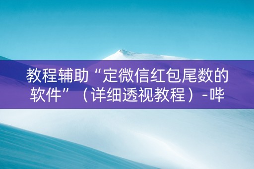 教程辅助“定微信红包尾数的软件”（详细透视教程）-哔哩哔哩