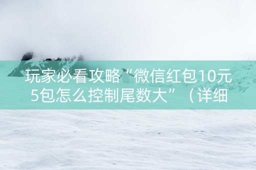 玩家必看攻略“微信红包10元5包怎么控制尾数大”（详细透视教程）-哔哩哔哩