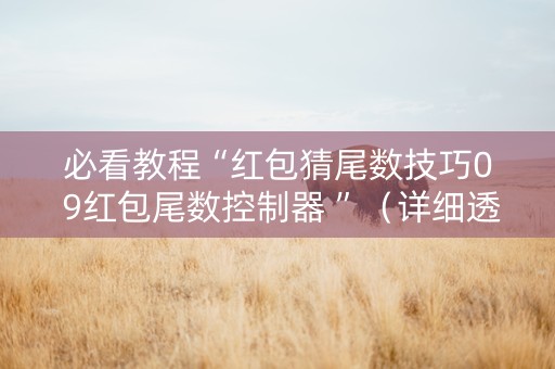 必看教程“红包猜尾数技巧0 9红包尾数控制器 ”（详细透视教程）-哔哩哔哩