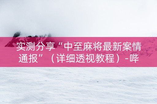实测分享“中至麻将最新案情通报”（详细透视教程）-哔哩哔哩