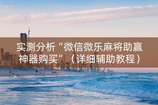 实测分析“微信微乐麻将助赢神器购买”（详细辅助教程）-哔哩哔哩