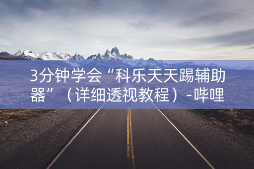 3分钟学会“科乐天天踢辅助器”（详细透视教程）-哔哩哔哩