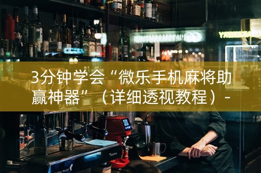 3分钟学会“微乐手机麻将助赢神器”（详细透视教程）-哔哩哔哩