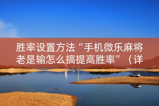 胜率设置方法“手机微乐麻将老是输怎么搞提高胜率”（详细透视教程）-哔哩哔哩