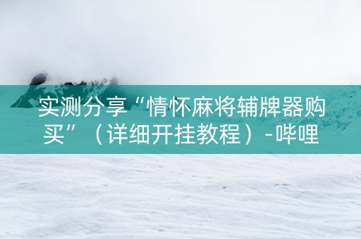 实测分享“情怀麻将辅牌器购买”（详细开挂教程）-哔哩哔哩