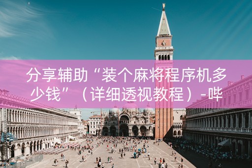 分享辅助“装个麻将程序机多少钱”（详细透视教程）-哔哩哔哩
