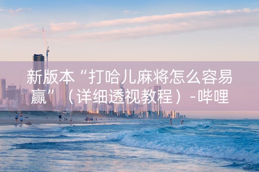 新版本“打哈儿麻将怎么容易赢”（详细透视教程）-哔哩哔哩