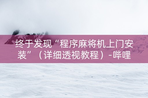终于发现“程序麻将机上门安装”（详细透视教程）-哔哩哔哩