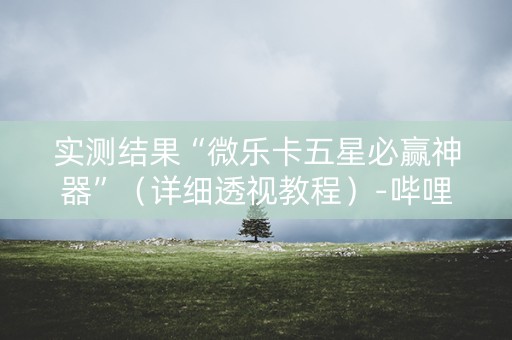 实测结果“微乐卡五星必赢神器”（详细透视教程）-哔哩哔哩