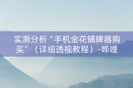 实测分析“手机金花铺牌器购买”（详细透视教程）-哔哩哔哩