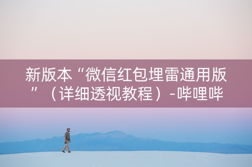新版本“微信红包埋雷通用版”（详细透视教程）-哔哩哔哩