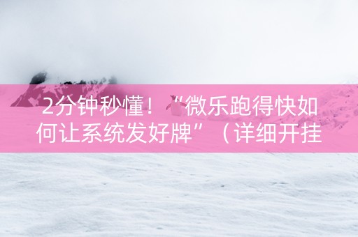 2分钟秒懂！“微乐跑得快如何让系统发好牌”（详细开挂教程）-哔哩哔哩