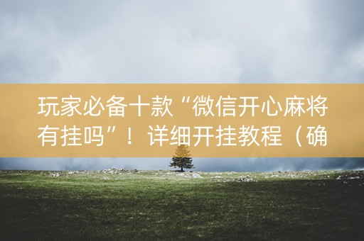 玩家必备十款“微信开心麻将有挂吗”！详细开挂教程（确实真的有挂)-知乎