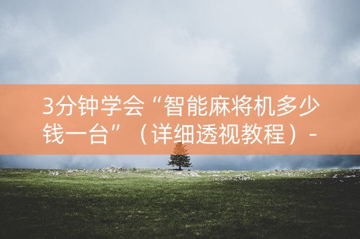 3分钟学会“智能麻将机多少钱一台”（详细透视教程）-哔哩哔哩