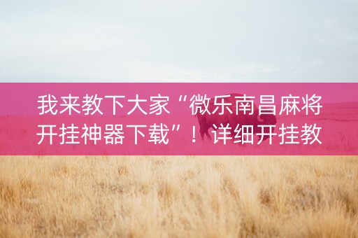 我来教下大家“微乐南昌麻将开挂神器下载”！详细开挂教程（确实真的有挂)-知乎