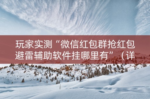 玩家实测“微信红包群抢红包避雷辅助软件挂哪里有”（详细透视教程）-哔哩哔哩