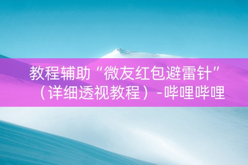 教程辅助“微友红包避雷针”（详细透视教程）-哔哩哔哩