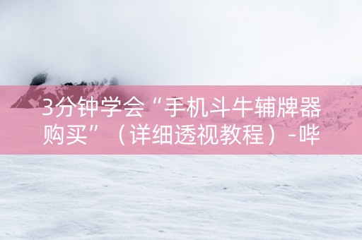 3分钟学会“手机斗牛辅牌器购买”（详细透视教程）-哔哩哔哩