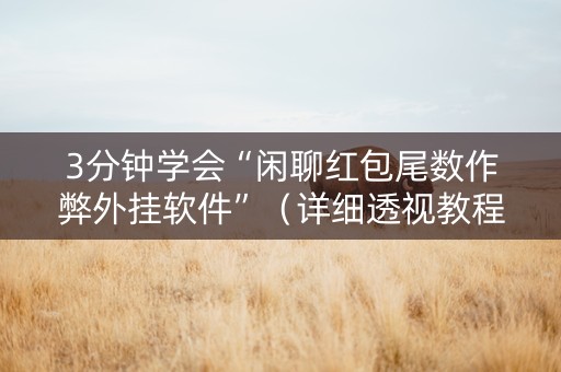 3分钟学会“闲聊红包尾数作弊外挂软件”（详细透视教程）-哔哩哔哩